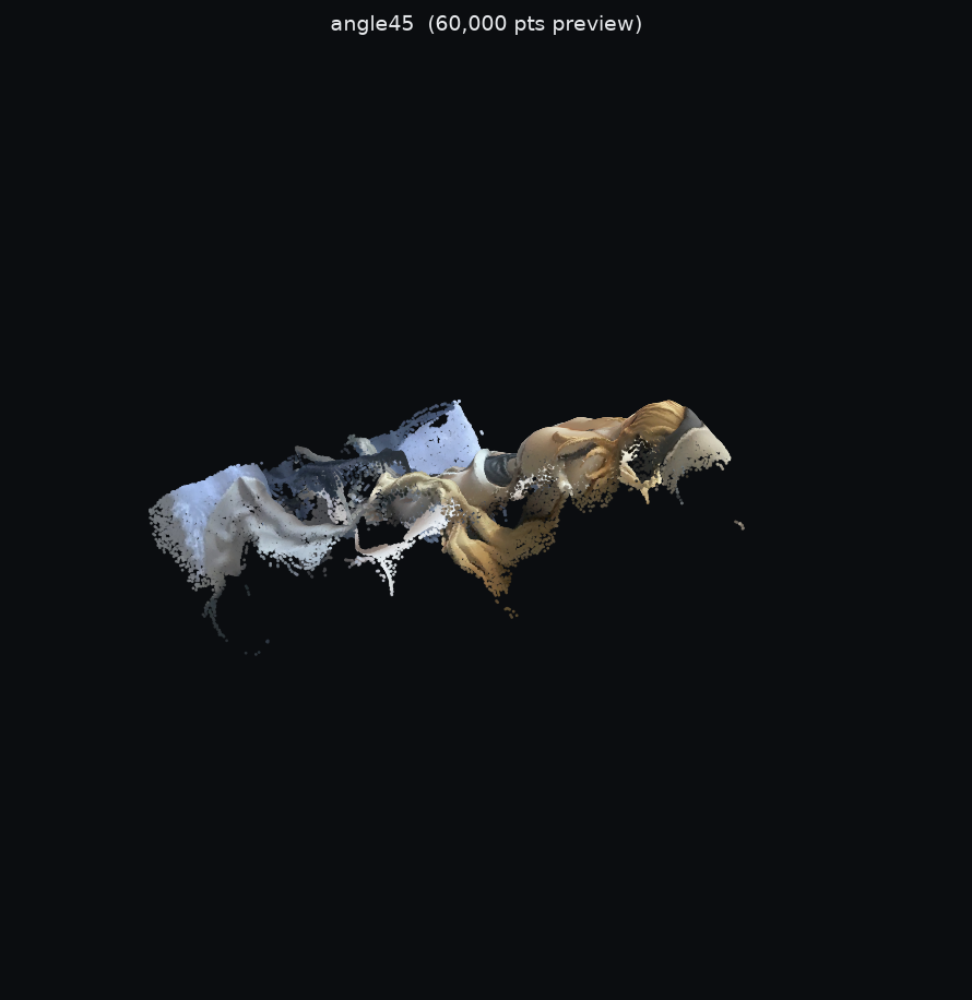 Colored point-cloud reconstruction of a figurine