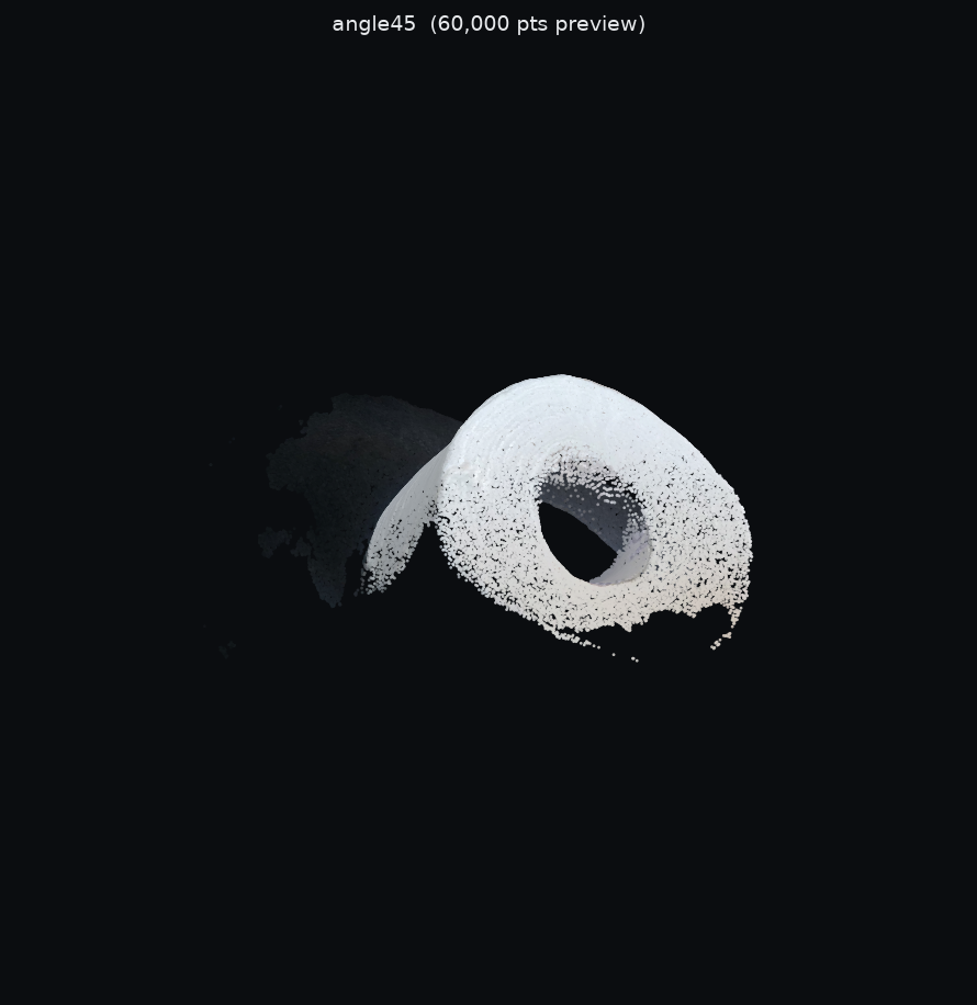 Colored point-cloud reconstruction of a toilet paper roll